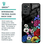 Rose Flower Bunch Art Glass Case for Redmi Note 10