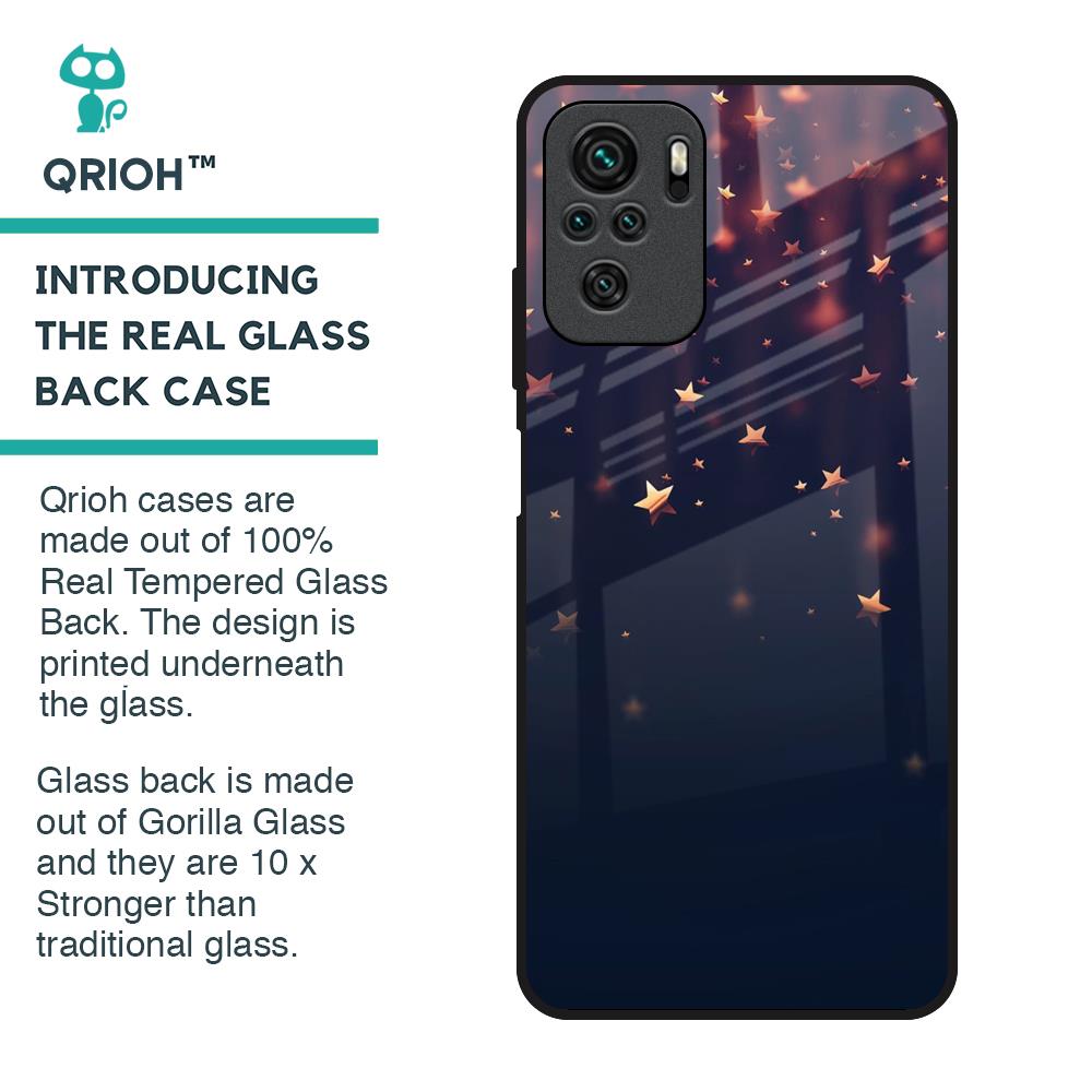 Falling Stars Glass Case For Redmi Note 10