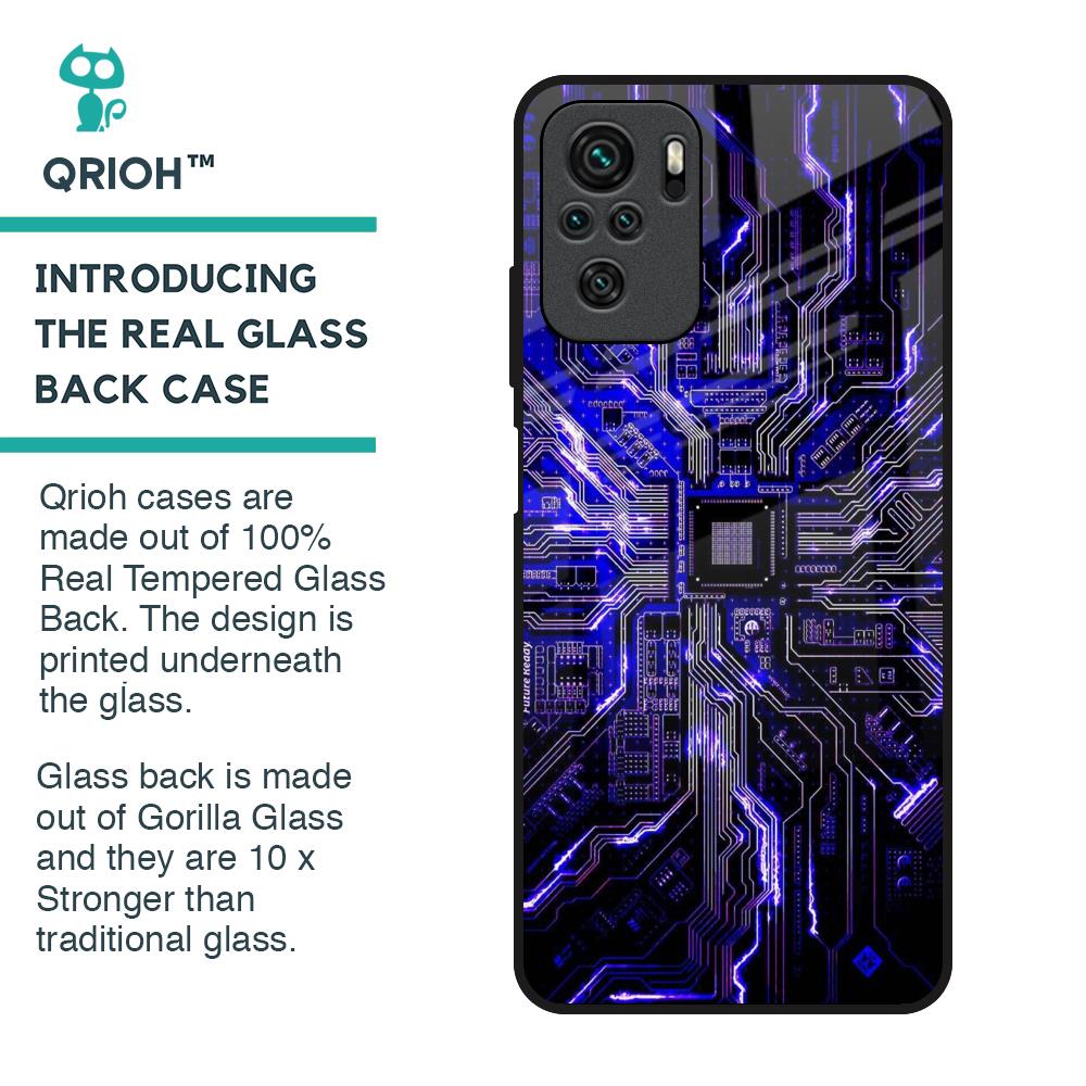 Techno Color Pattern Glass Case For Redmi Note 10