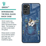 Kitty In Pocket Glass Case For Redmi Note 10