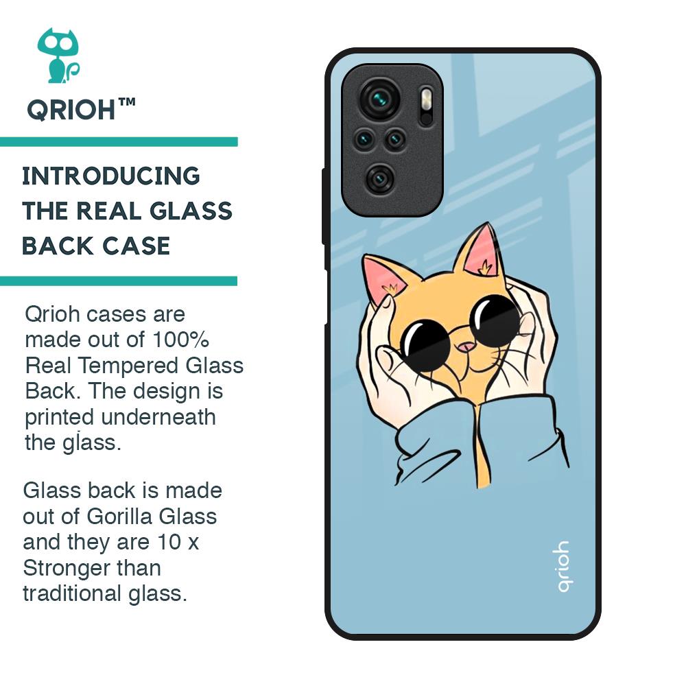 Adorable Cute Kitty Glass Case For Redmi Note 10