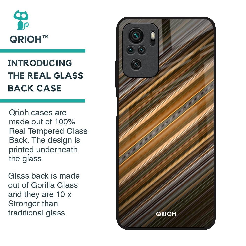 Diagonal Slash Pattern Glass Case for Redmi Note 10