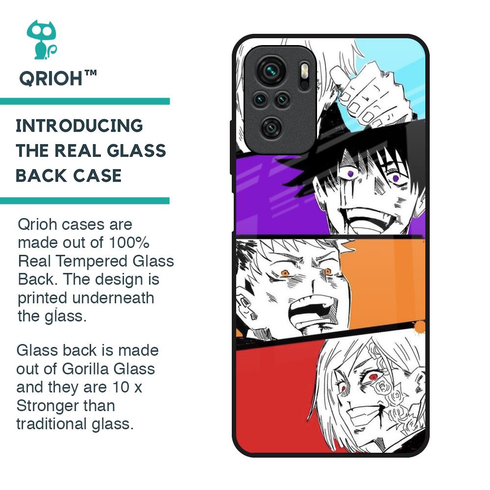Anime Sketch Glass Case for Redmi Note 10