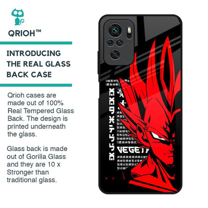 Red Vegeta Glass Case for Redmi Note 10