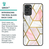 Geometrical Marble Glass Case for Redmi Note 10