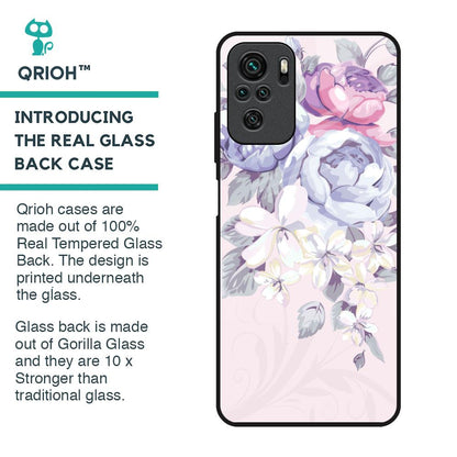 Elegant Floral Glass Case for Redmi Note 10
