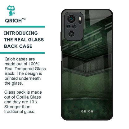 Green Leather Glass Case for Redmi Note 10