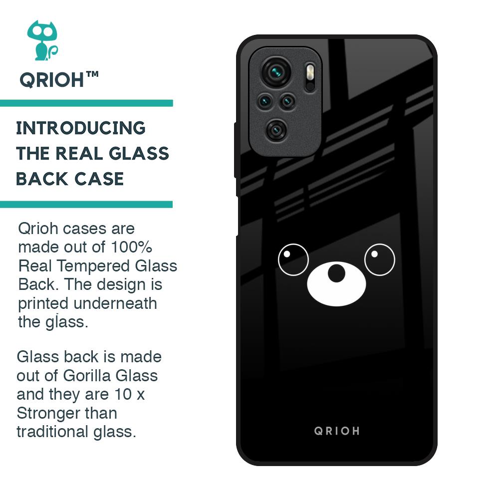 Cute Bear Glass Case for Redmi Note 10