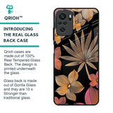 Lines Pattern Flowers Glass Case for Redmi Note 10