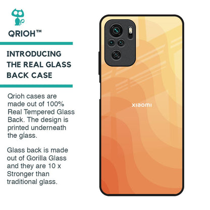 Orange Curve Pattern Glass Case for Redmi Note 10