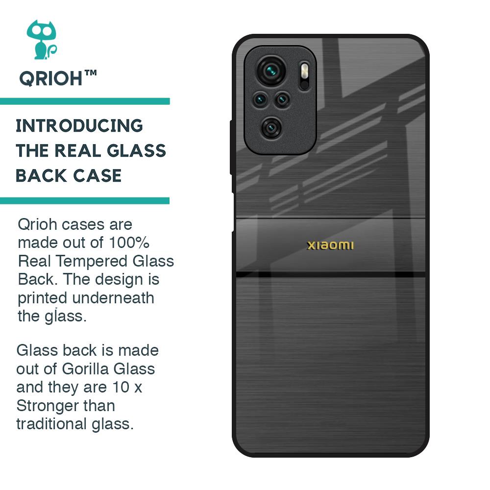Grey Metallic Glass Case For Redmi Note 10