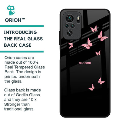 Fly Butterfly Glass Case for Redmi Note 10