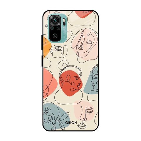 Abstract Faces Mi Redmi Note 10 Glass Cases & Covers Online