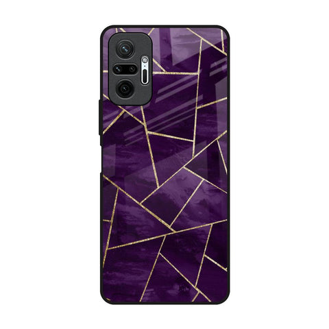 Geometric Purple Redmi Note 10 Pro Glass Back Cover Online