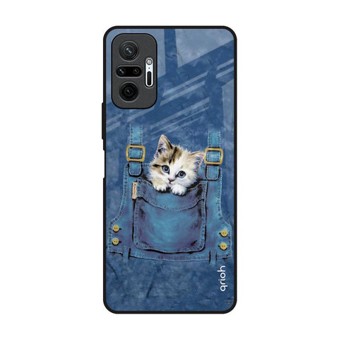 Kitty In Pocket Redmi Note 10 Pro Glass Back Cover Online