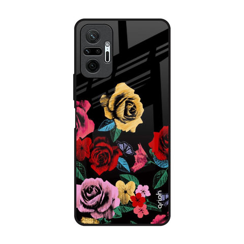 Floral Decorative Redmi Note 10 Pro Glass Back Cover Online