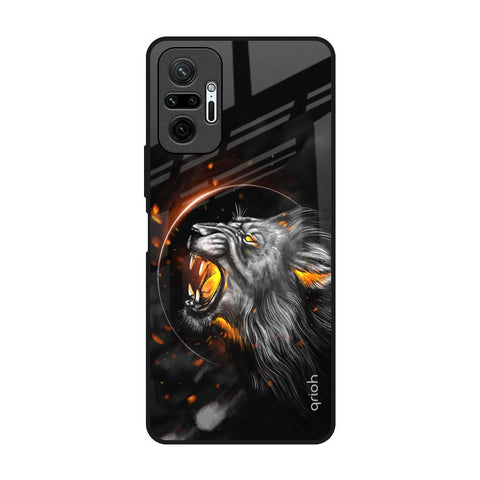 Aggressive Lion Redmi Note 10 Pro Glass Back Cover Online