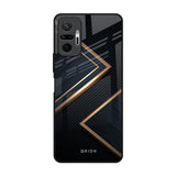 Sleek Golden & Navy Redmi Note 10 Pro Glass Back Cover Online