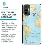 Travel Map Glass Case for Redmi Note 10 Pro