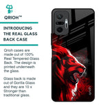 Red Angry Lion Glass Case for Redmi Note 10 Pro