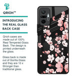 Black Cherry Blossom Glass Case for Redmi Note 10 Pro