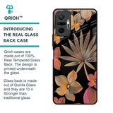 Lines Pattern Flowers Glass Case for Redmi Note 10 Pro