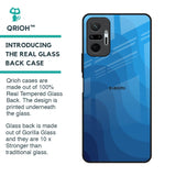 Blue Wave Abstract Glass Case for Redmi Note 10 Pro