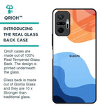Wavy Color Pattern Glass Case for Redmi Note 10 Pro