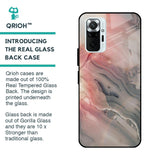 Pink And Grey Marble Glass Case For Mi Redmi Note 10 Pro