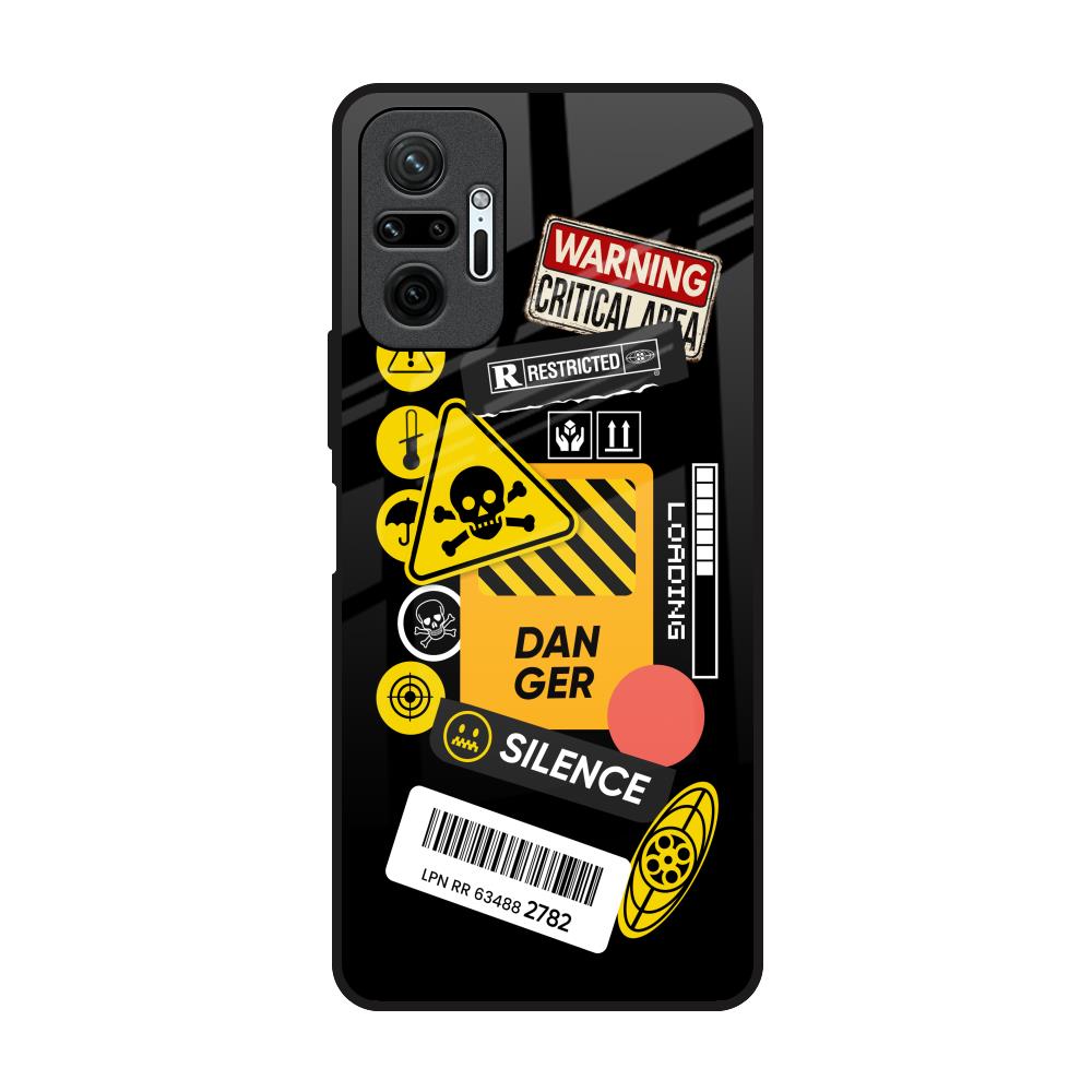 Danger Signs Redmi Note 10 Pro Max Glass Back Cover Online