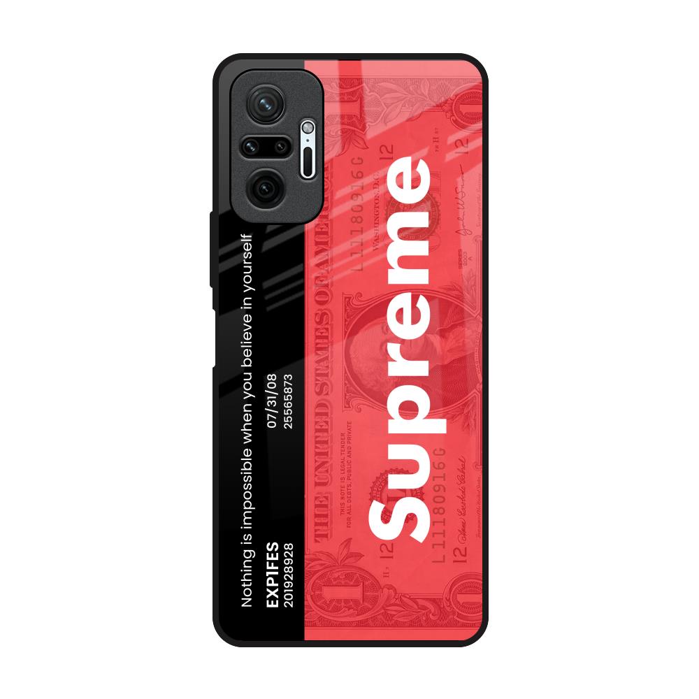 Supreme Ticket Redmi Note 10 Pro Max Glass Back Cover Online