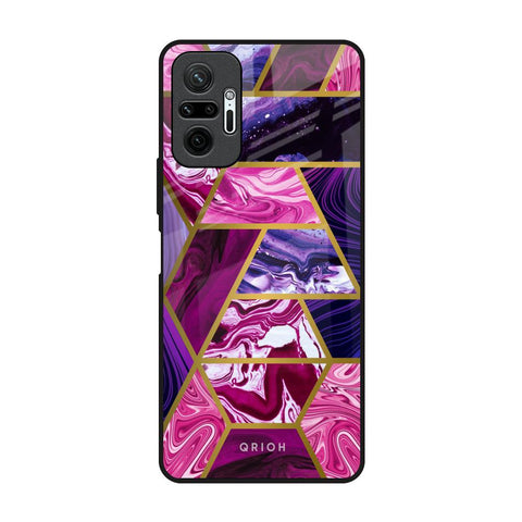 Electroplated Geometric Marble Redmi Note 10 Pro Max Glass Back Cover Online