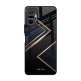 Sleek Golden & Navy Redmi Note 10 Pro Max Glass Back Cover Online