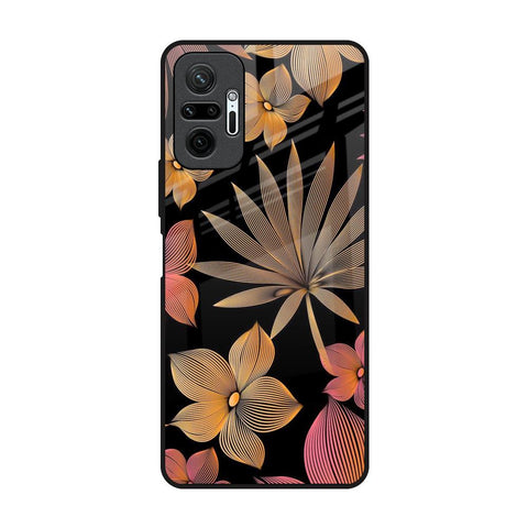Lines Pattern Flowers Redmi Note 10 Pro Max Glass Back Cover Online
