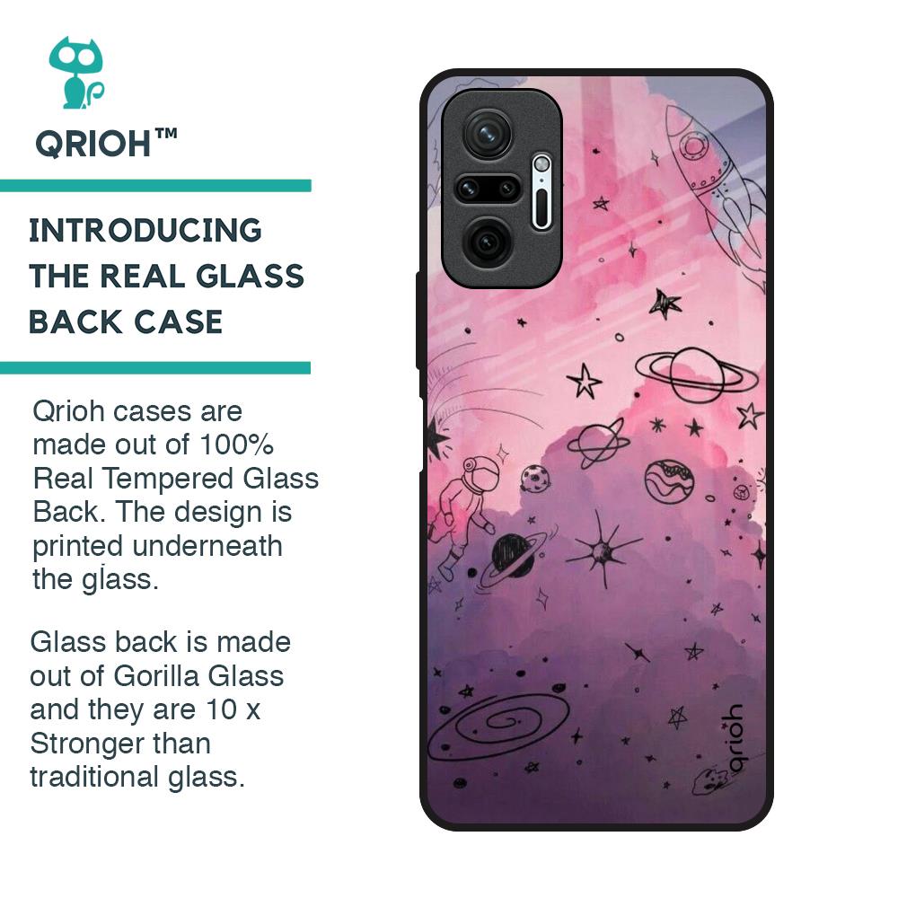 Space Doodles Glass Case for Redmi Note 10 Pro Max