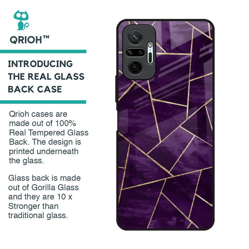 Geometric Purple Glass Case For Redmi Note 10 Pro Max