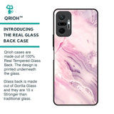 Diamond Pink Gradient Glass Case For Redmi Note 10 Pro Max