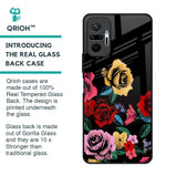 Floral Decorative Glass Case For Redmi Note 10 Pro Max
