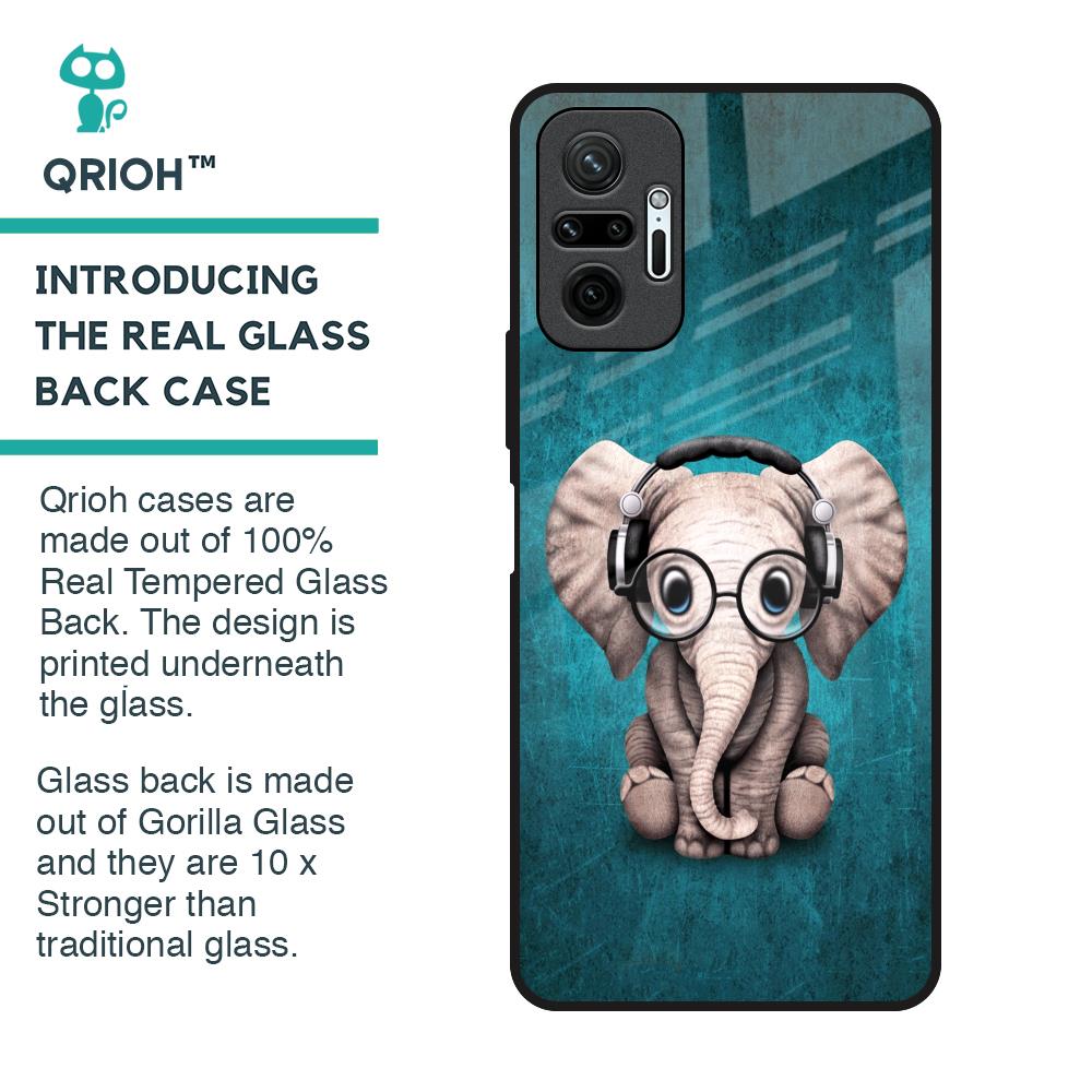 Adorable Baby Elephant Glass Case For Redmi Note 10 Pro Max