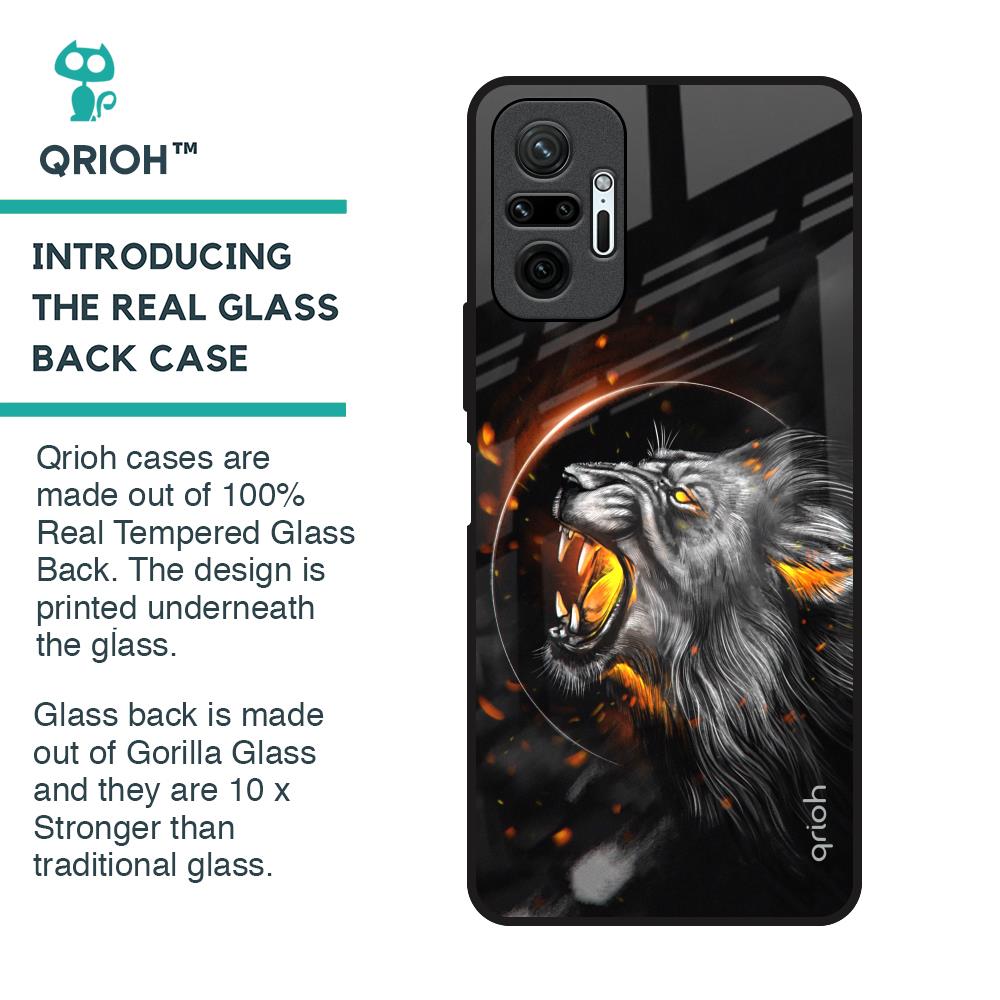 Aggressive Lion Glass Case for Redmi Note 10 Pro Max