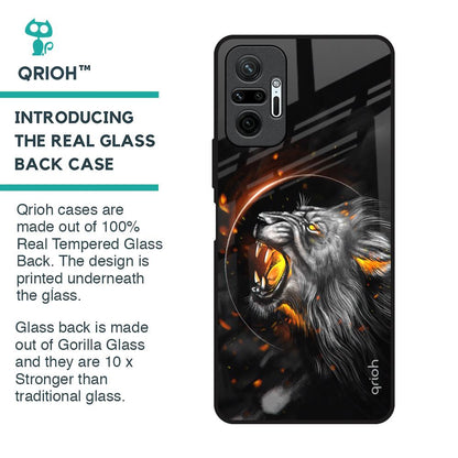 Aggressive Lion Glass Case for Redmi Note 10 Pro Max