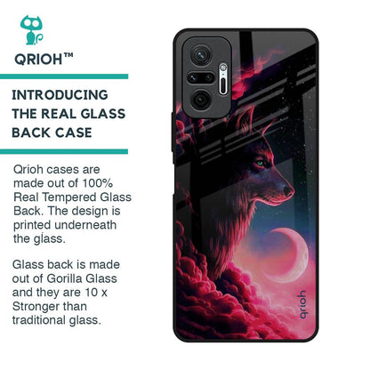 Moon Wolf Glass Case for Redmi Note 10 Pro Max