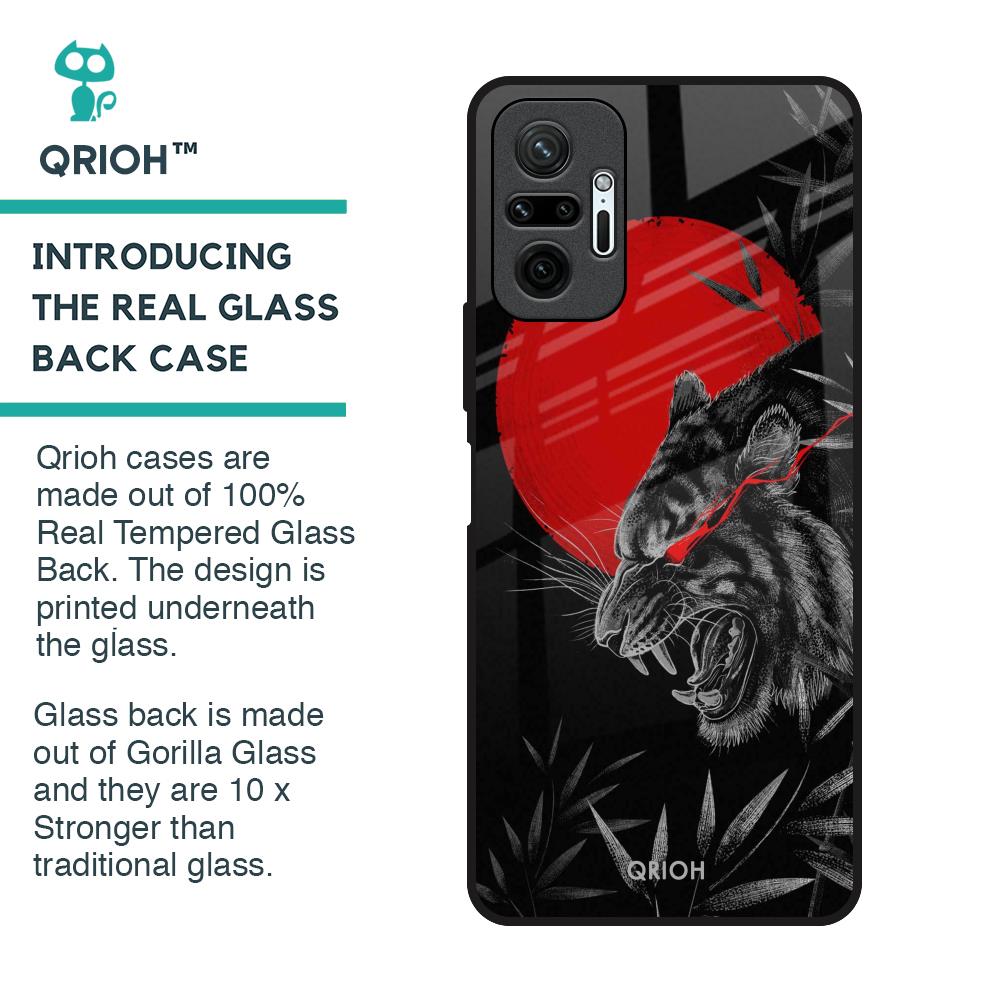 Red Moon Tiger Glass Case for Redmi Note 10 Pro Max