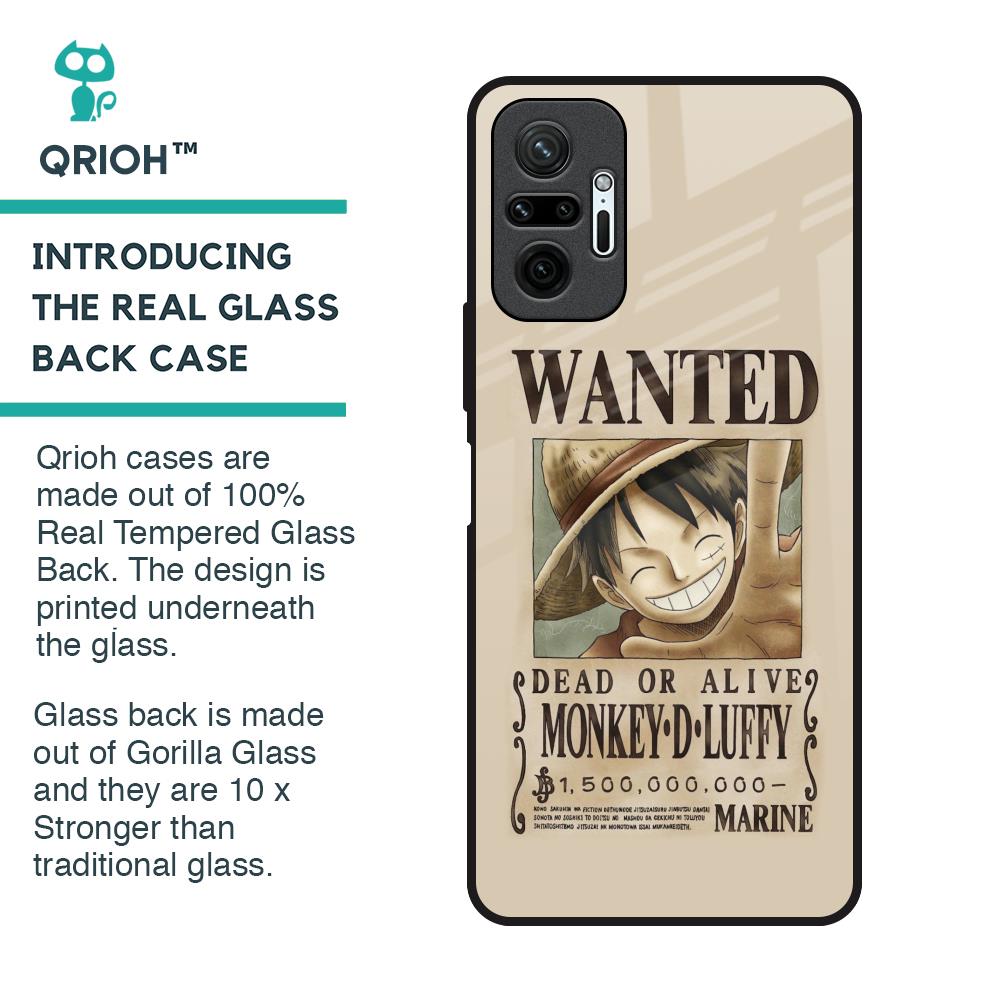 Luffy Wanted Glass Case for Redmi Note 10 Pro Max