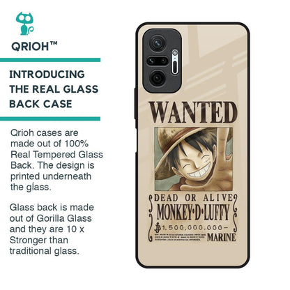 Luffy Wanted Glass Case for Redmi Note 10 Pro Max