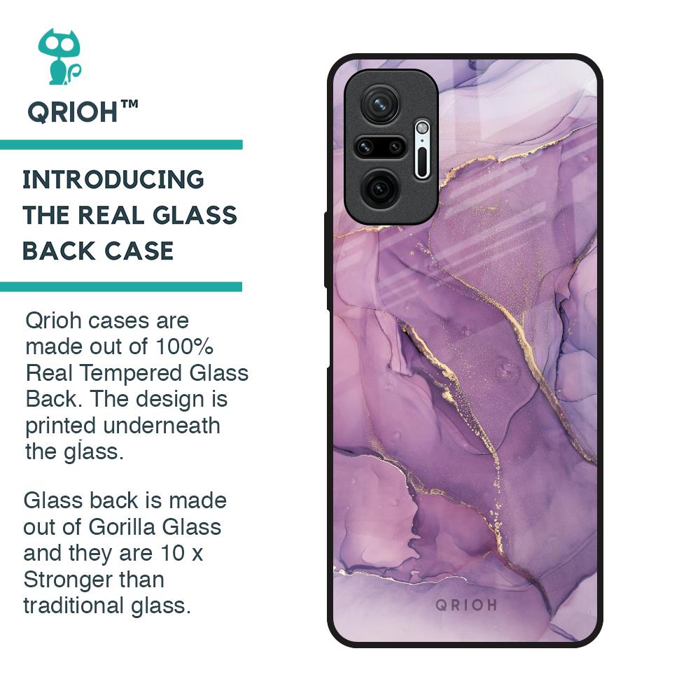 Purple Gold Marble Glass Case for Redmi Note 10 Pro Max