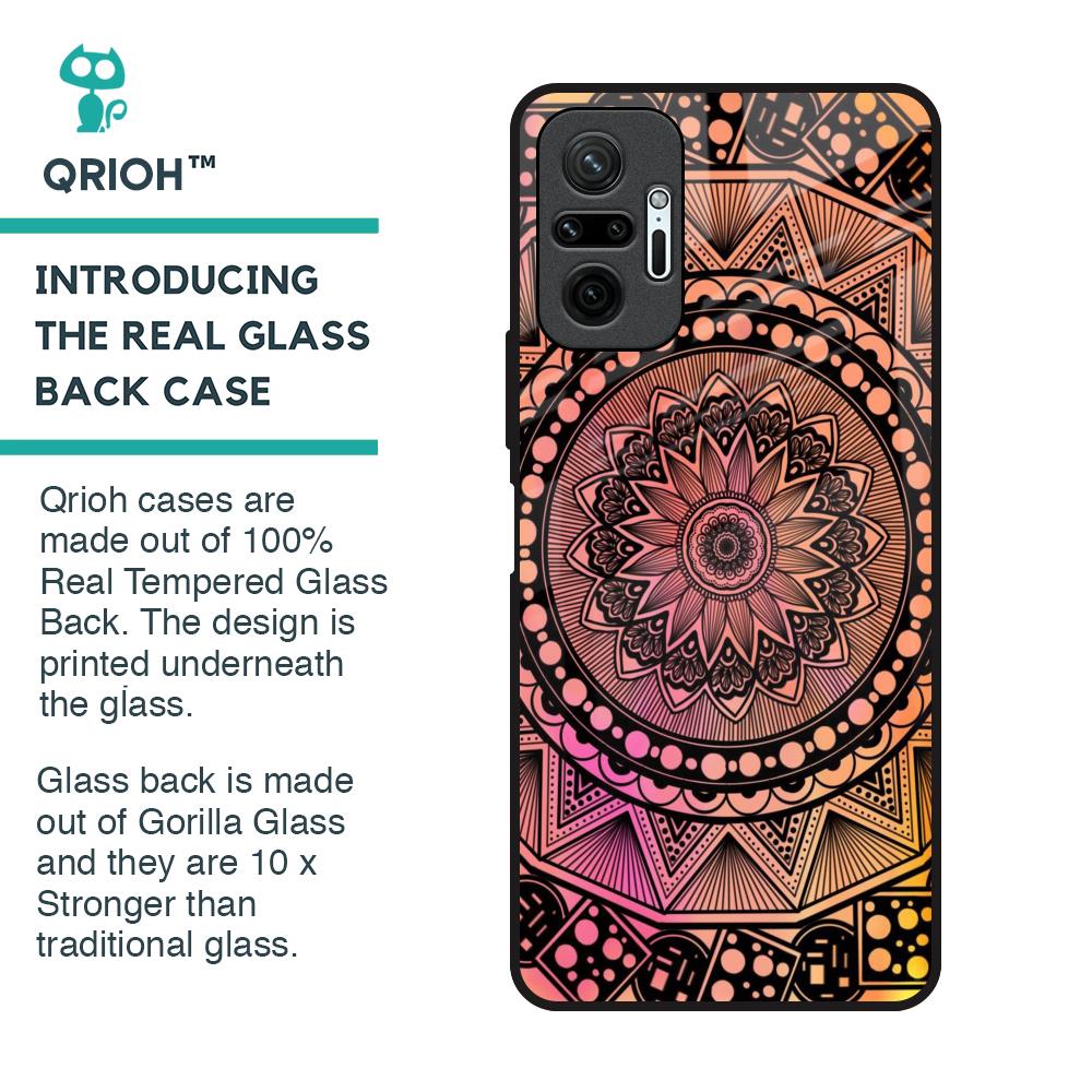 Floral Mandala Glass Case for Redmi Note 10 Pro Max