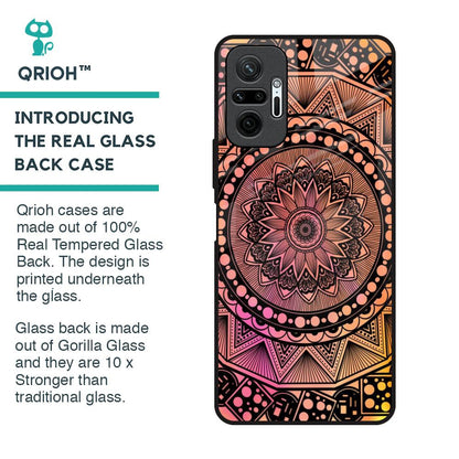 Floral Mandala Glass Case for Redmi Note 10 Pro Max