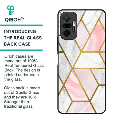 Geometrical Marble Glass Case for Redmi Note 10 Pro Max