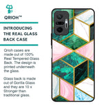 Seamless Green Marble Glass Case for Redmi Note 10 Pro Max